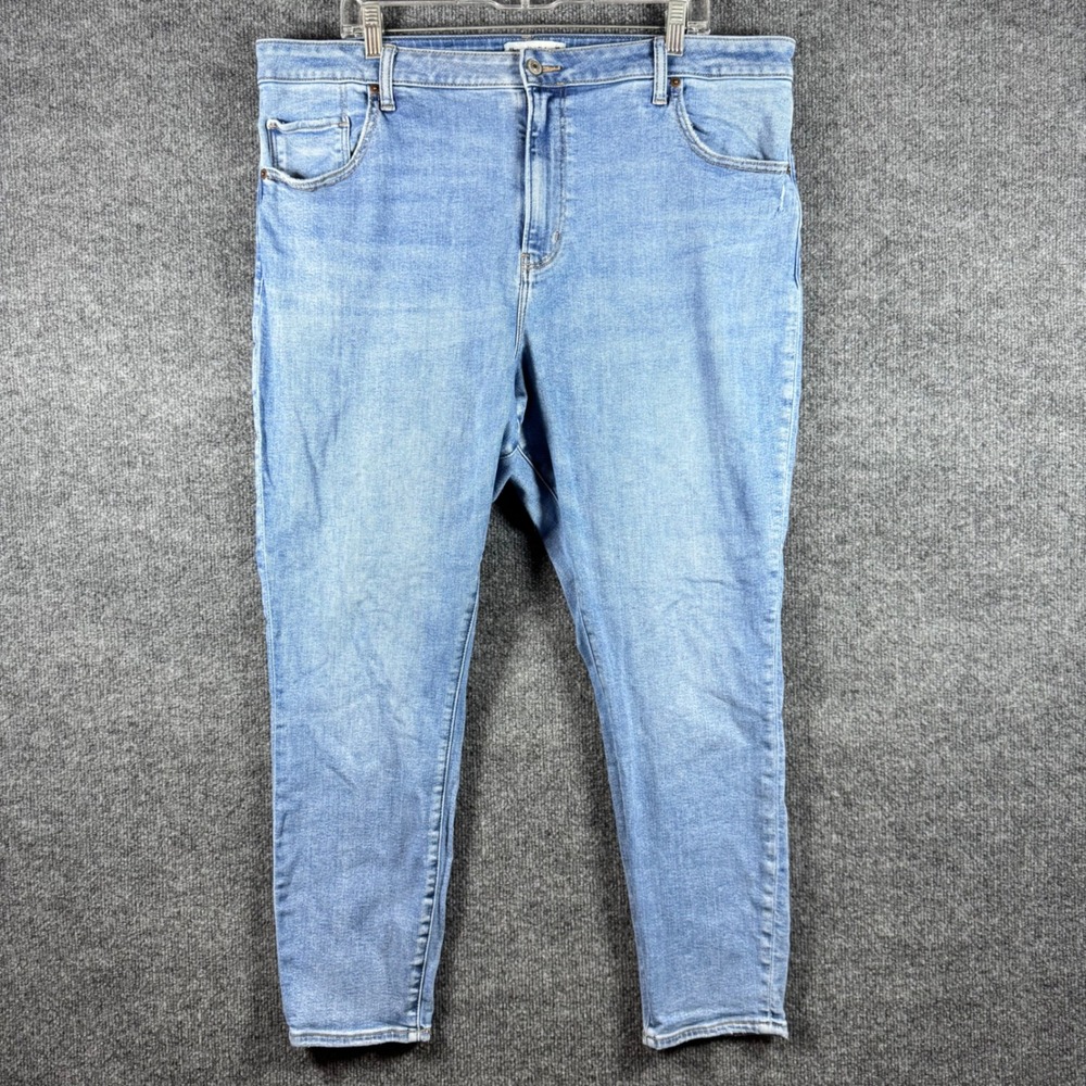 Abercrombie & Fitch Curve Love High Rise Super Skinny Ankle Jeans 35 20R Blue